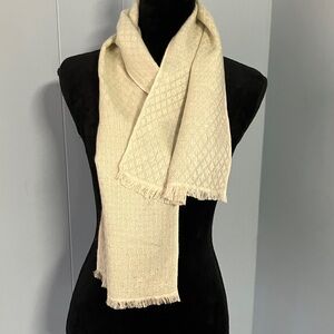 Woven Jacquard Pashmina Silk Scarf Handmade in Nepal 64” by 11 “ Quiet Luxury